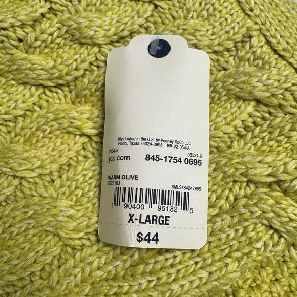 St. John's Bay Womens Crew Neck Long Sleeve Pullover Sweater Size XL Warm Olive - Picture 6 of 6